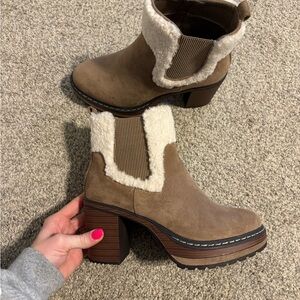 Brown Shearling Booties